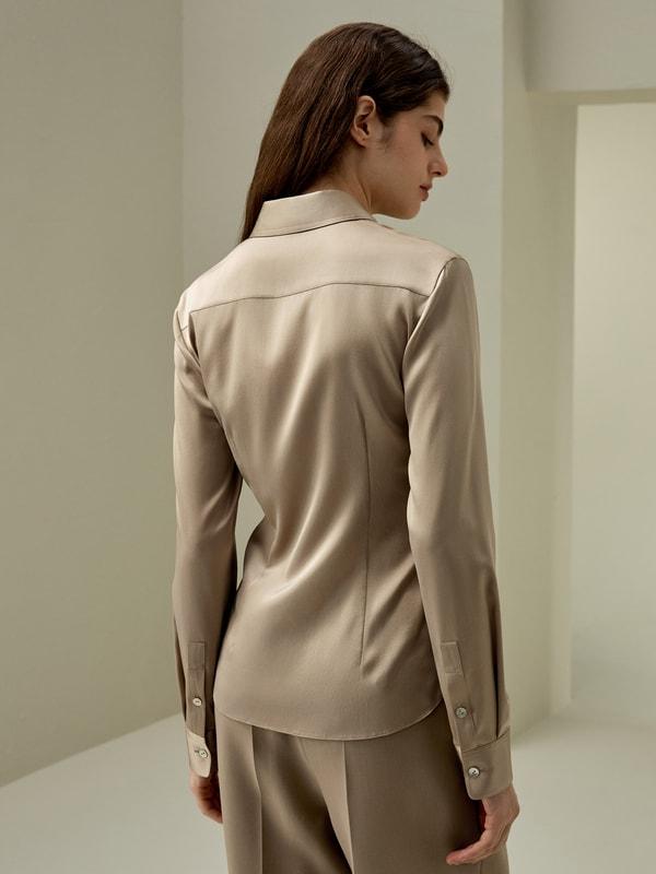 LILYSILK Silk Shirt Women - Black Natural Silk - Gorgeous Hidden Placket Tops XS Product Image