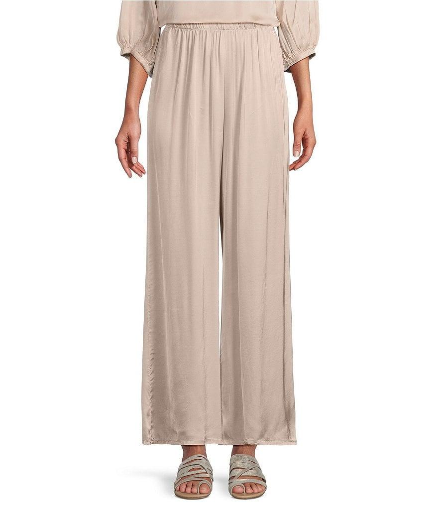 Bryn Walker Osca Viscose Satin Wide Leg Pull-On Pants Product Image