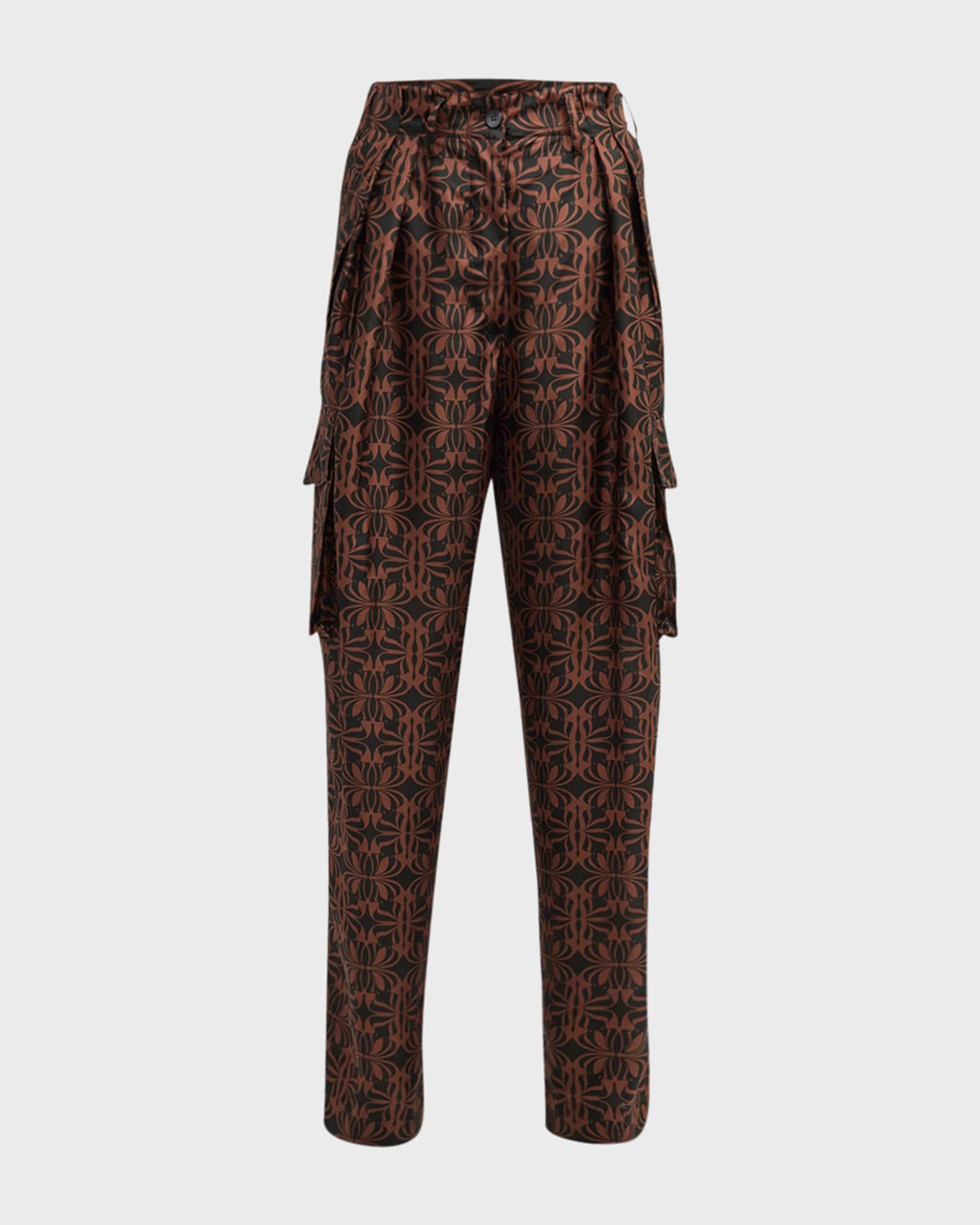 Polkar Geo Silk Straight-Leg Pants Product Image