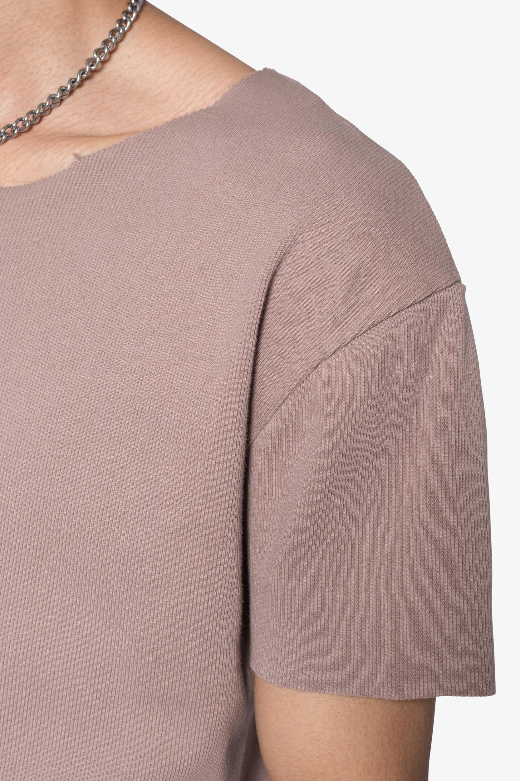 Fitted Ribbed Tee - Mauve Product Image