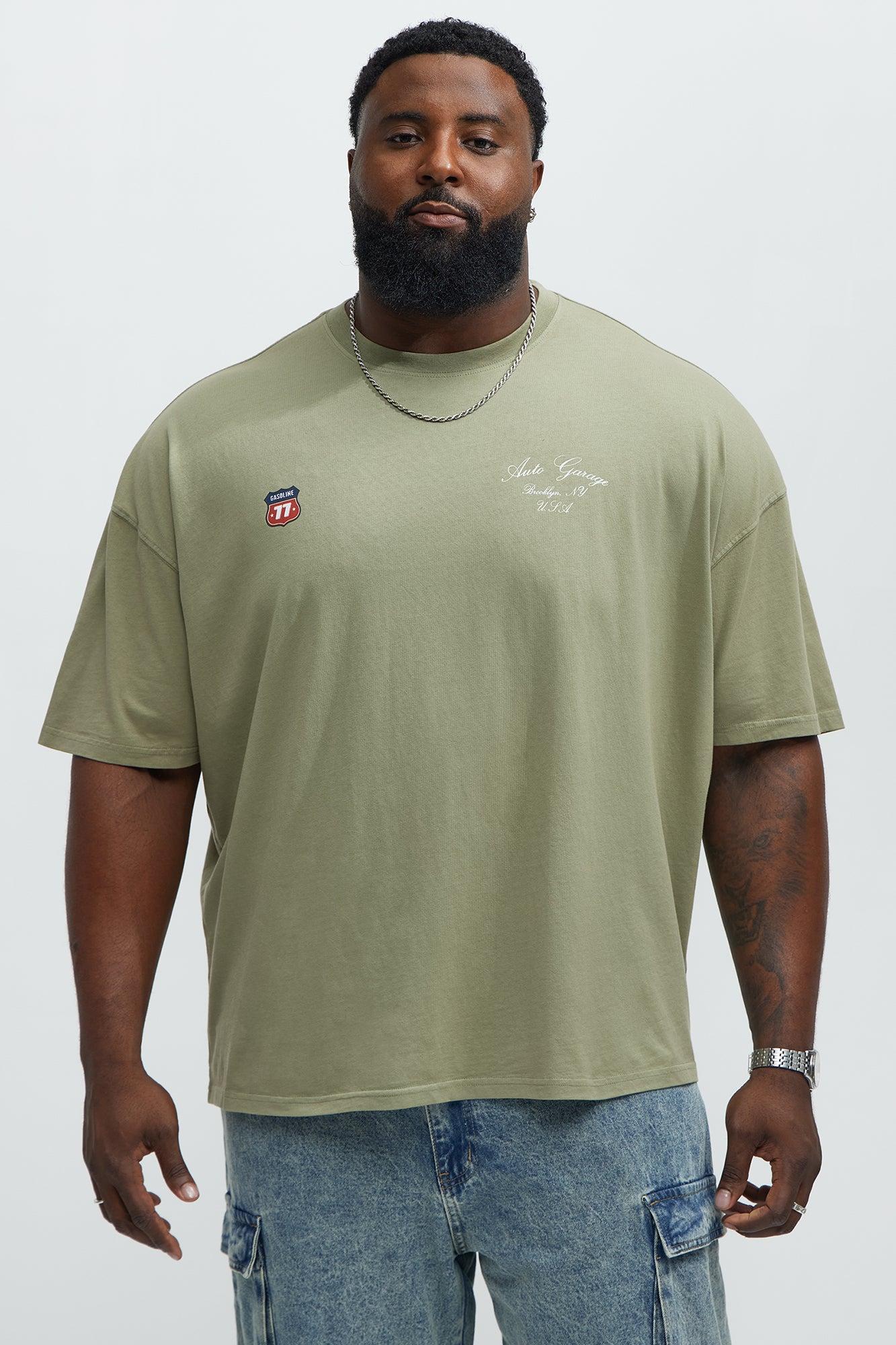 Brooklyn Auto Garage Oversized Short Sleeve Tee - Olive Male Product Image