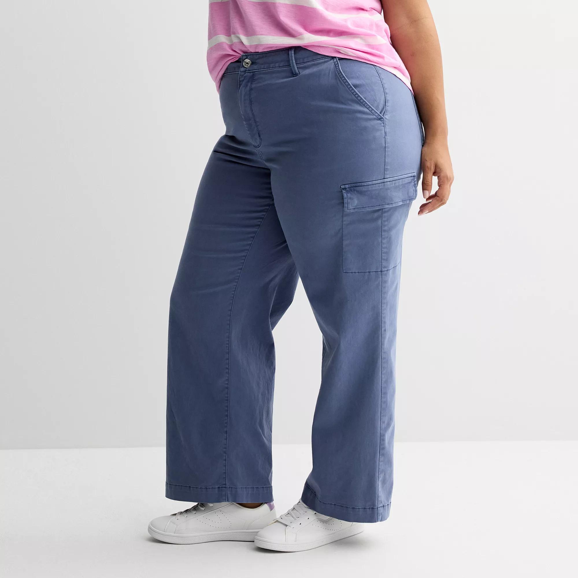 Plus Size Sonoma Goods For Life® Cargo Utility Pants, Women's, Size: 24 W, Blue Flare Product Image