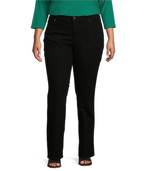 Code Bleu Plus Size Chelsea High Rise Denim Wash Straight Leg Jeans Product Image