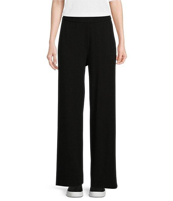 Eileen Fisher Tencel™ Lyocell Stretch Knit Jersey Wide Leg Pull-On Pants Product Image