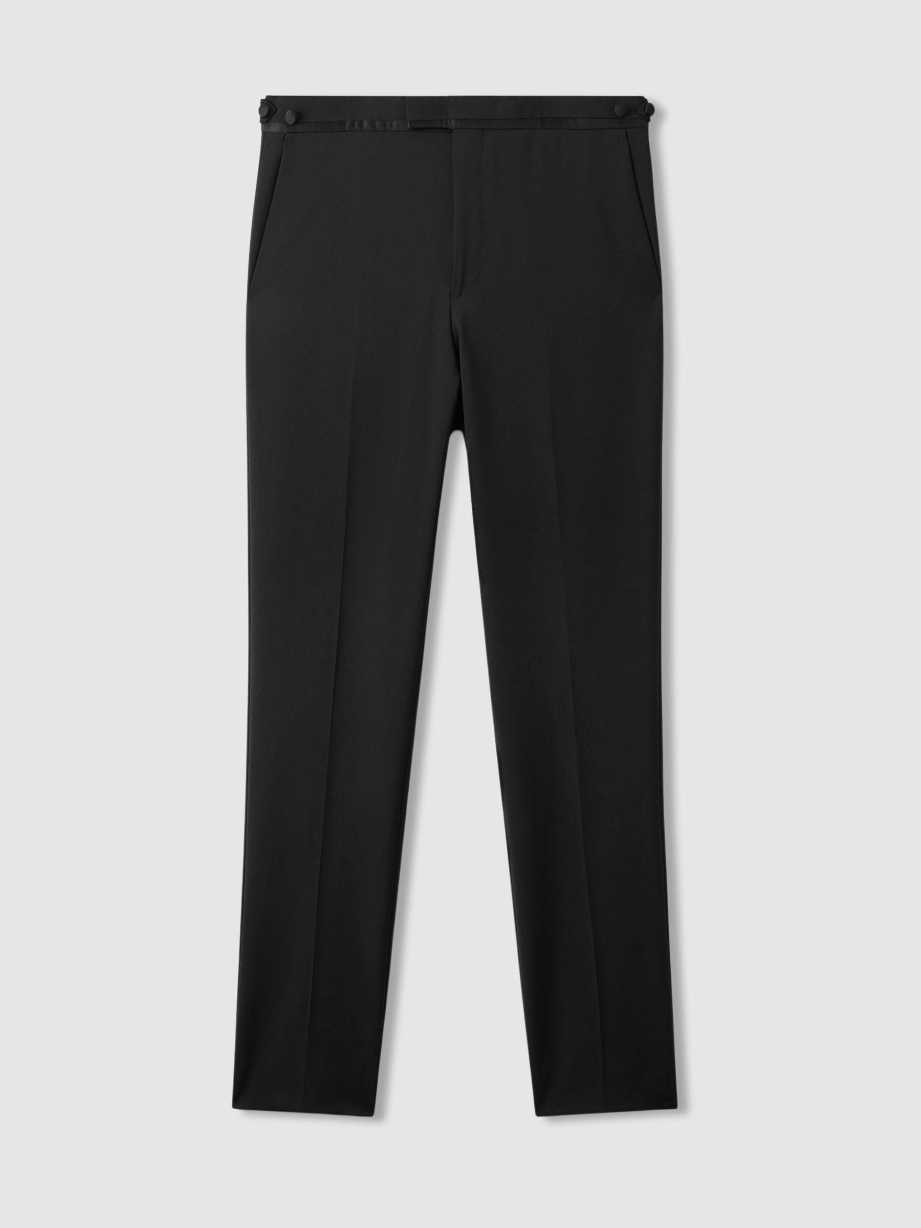 Puppytooth-Check Tailored Trousers in Soft Grey Product Image