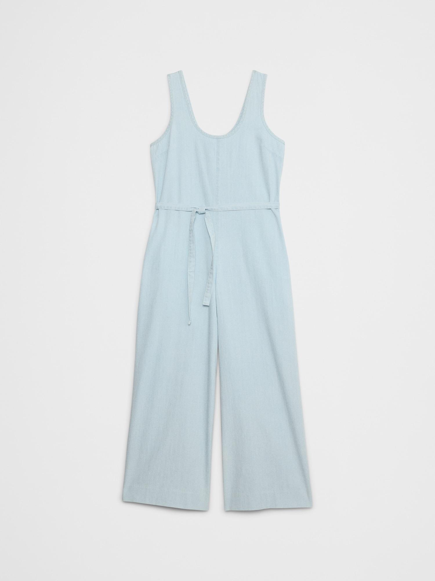 Denim Wide-Leg Jumpsuit Product Image