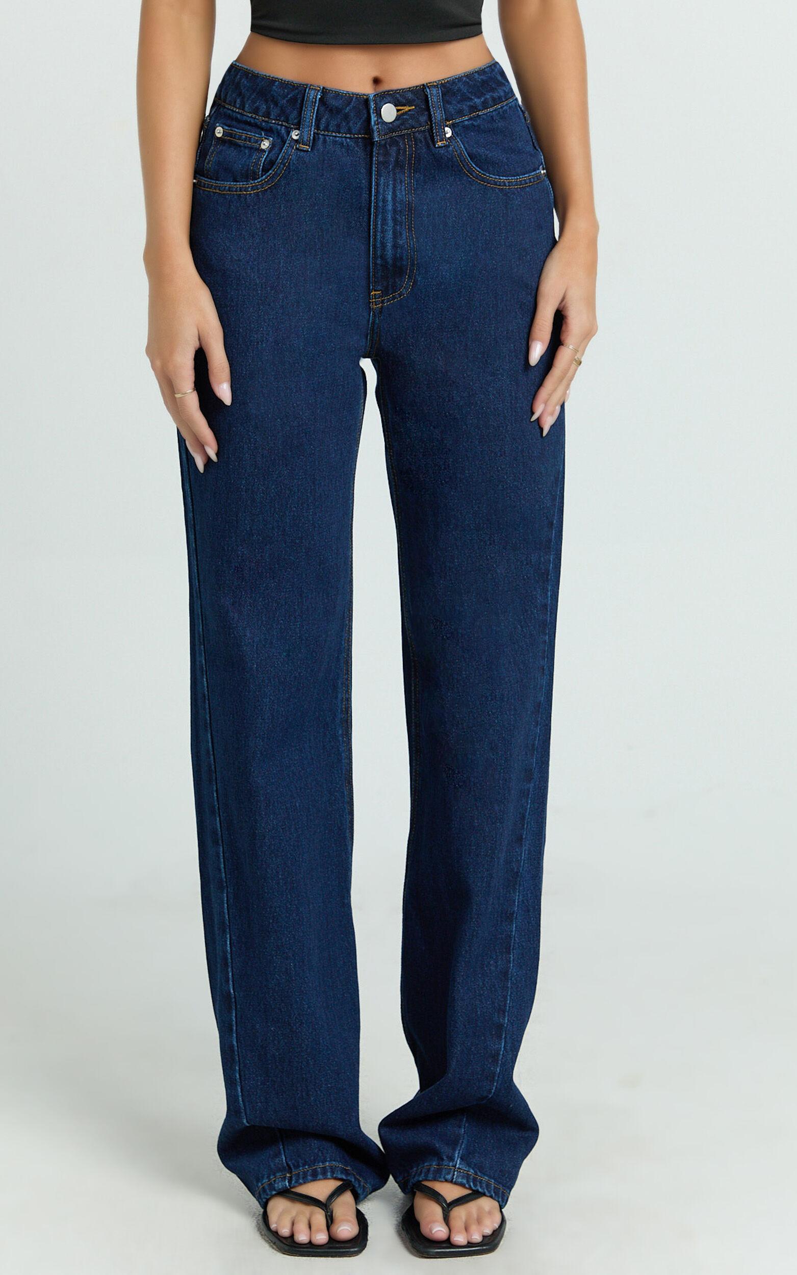 Abbie Jeans - Mid Rise Straight Leg Recycled Denim Jeans in Indigo Wash Product Image
