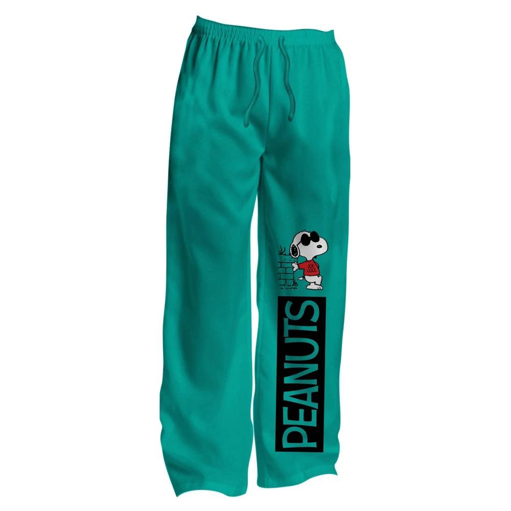 Men's Peanuts Fleece Pajama Pants - Teal Blue Product Image