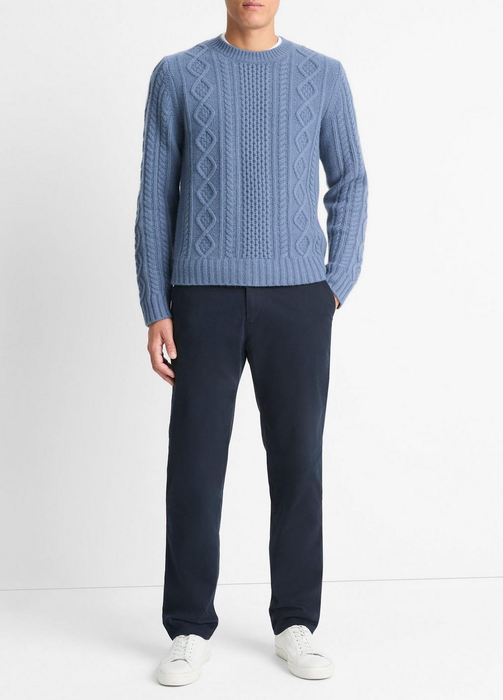 Aran Cable Wool Crew Neck Sweater Product Image