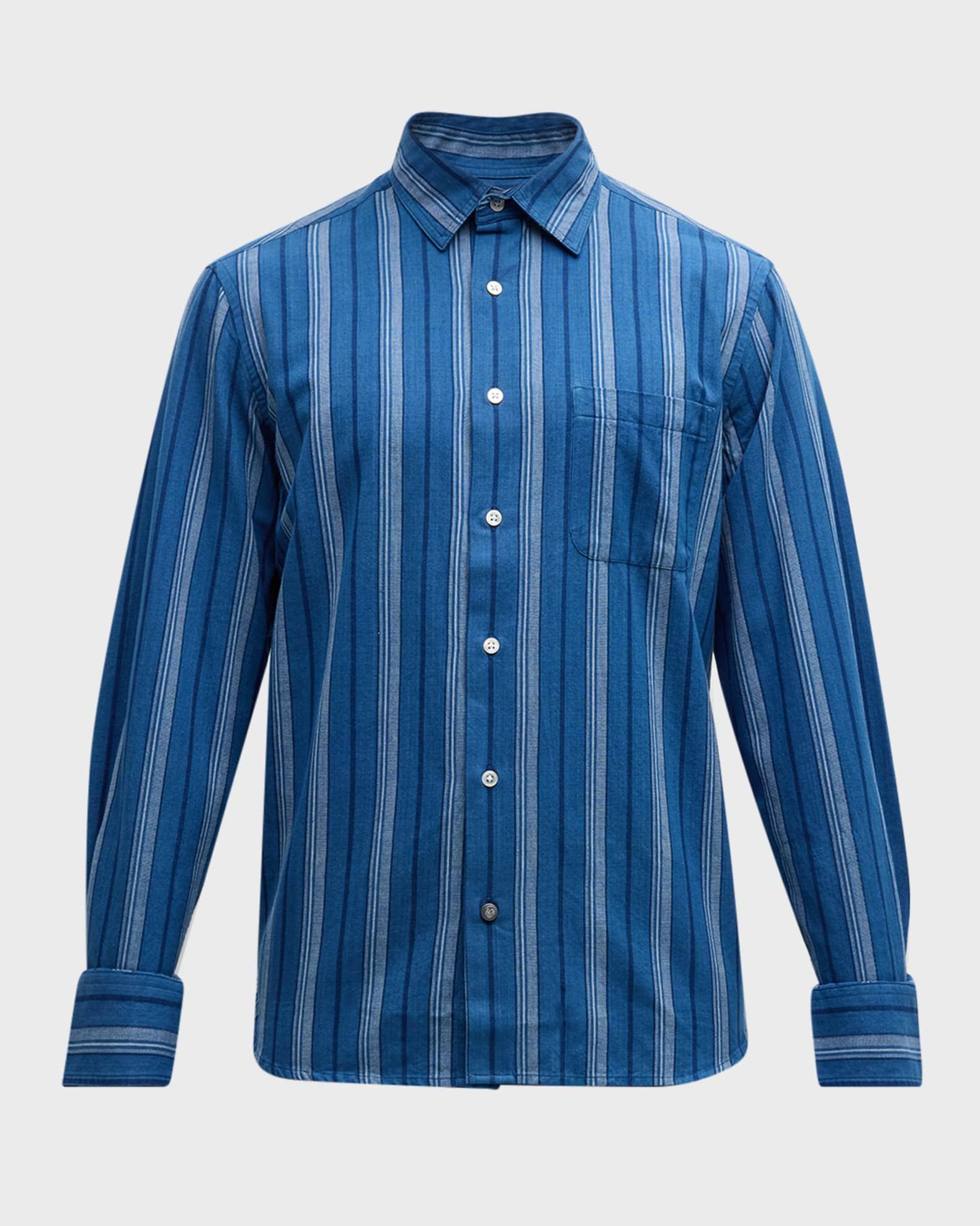 Mens Striped Sport Shirt Product Image