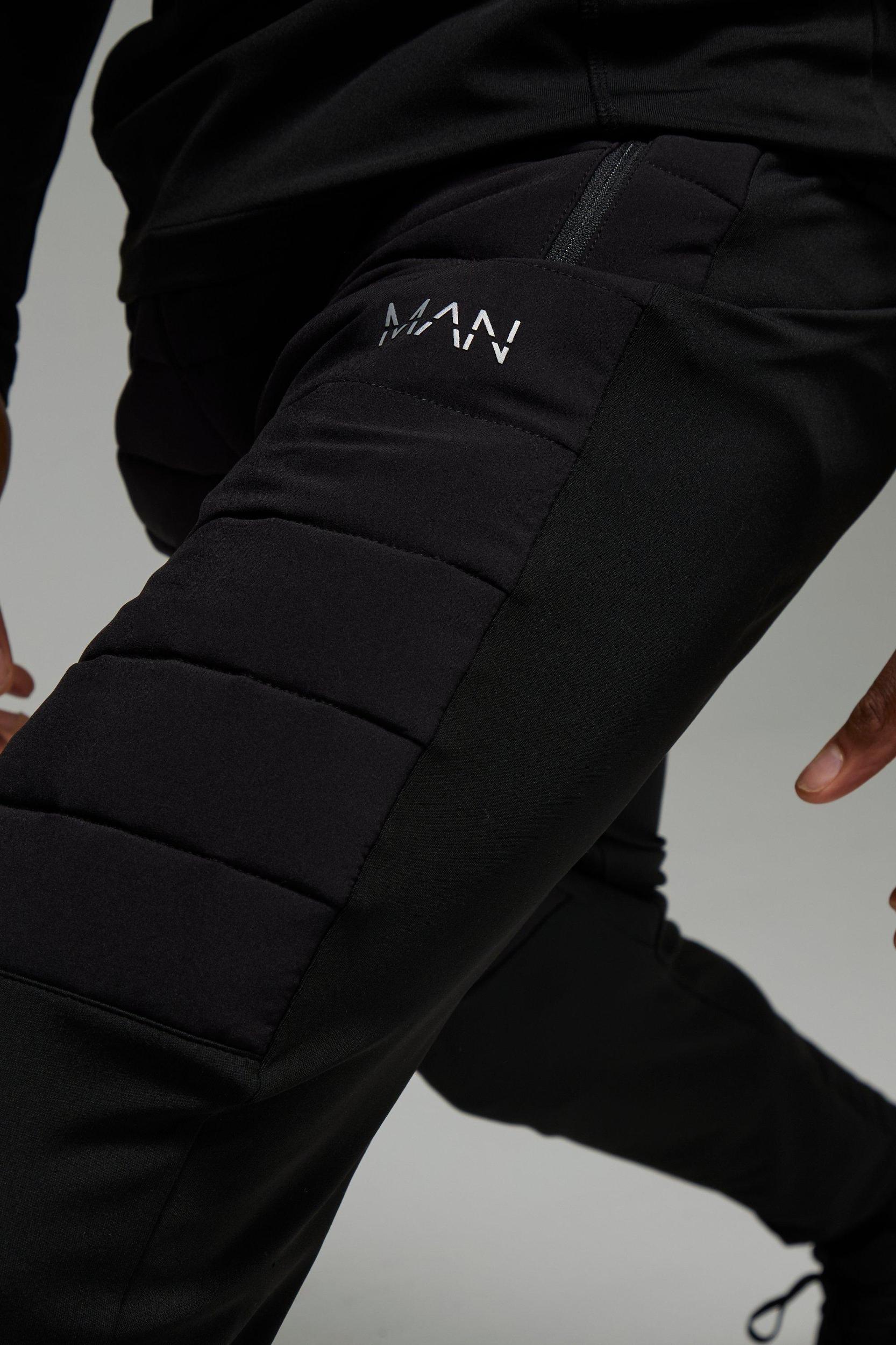 Man Active Lightweight Quilted Sweatpants | boohooMAN USA Product Image