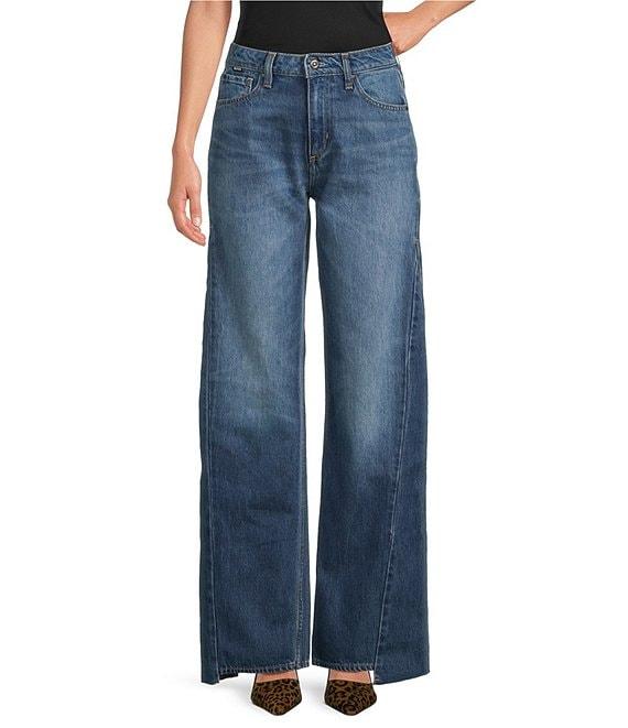 BOSS by Hugo Boss Crossroad Super Boyfriend Wide Leg Stepped Hem Jeans Product Image