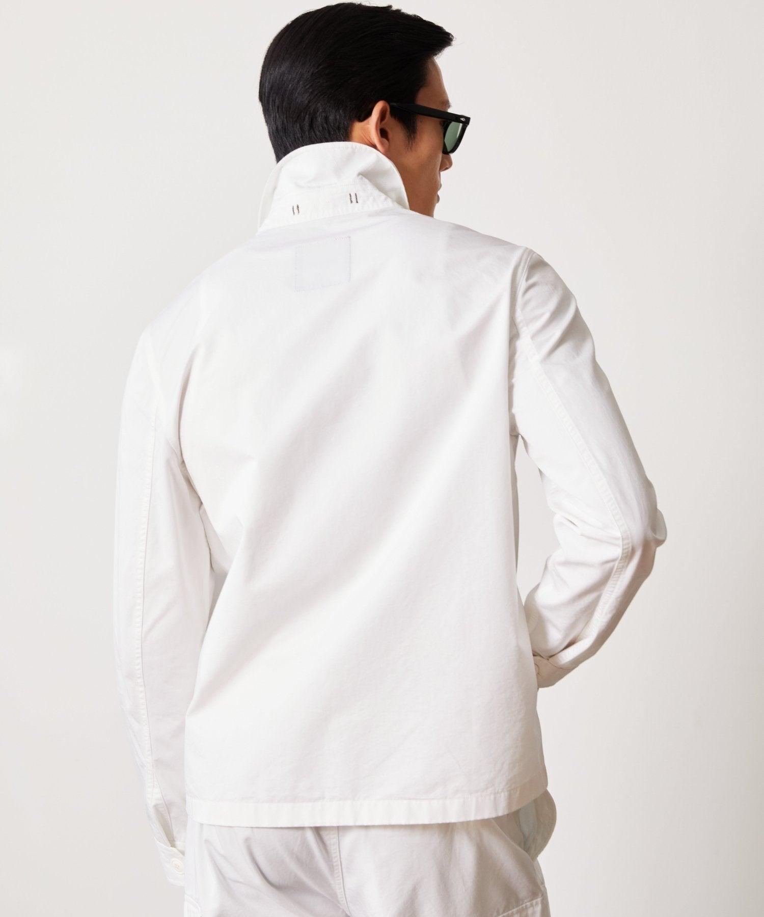 Lightweight Cotton Military Jacket in White Product Image