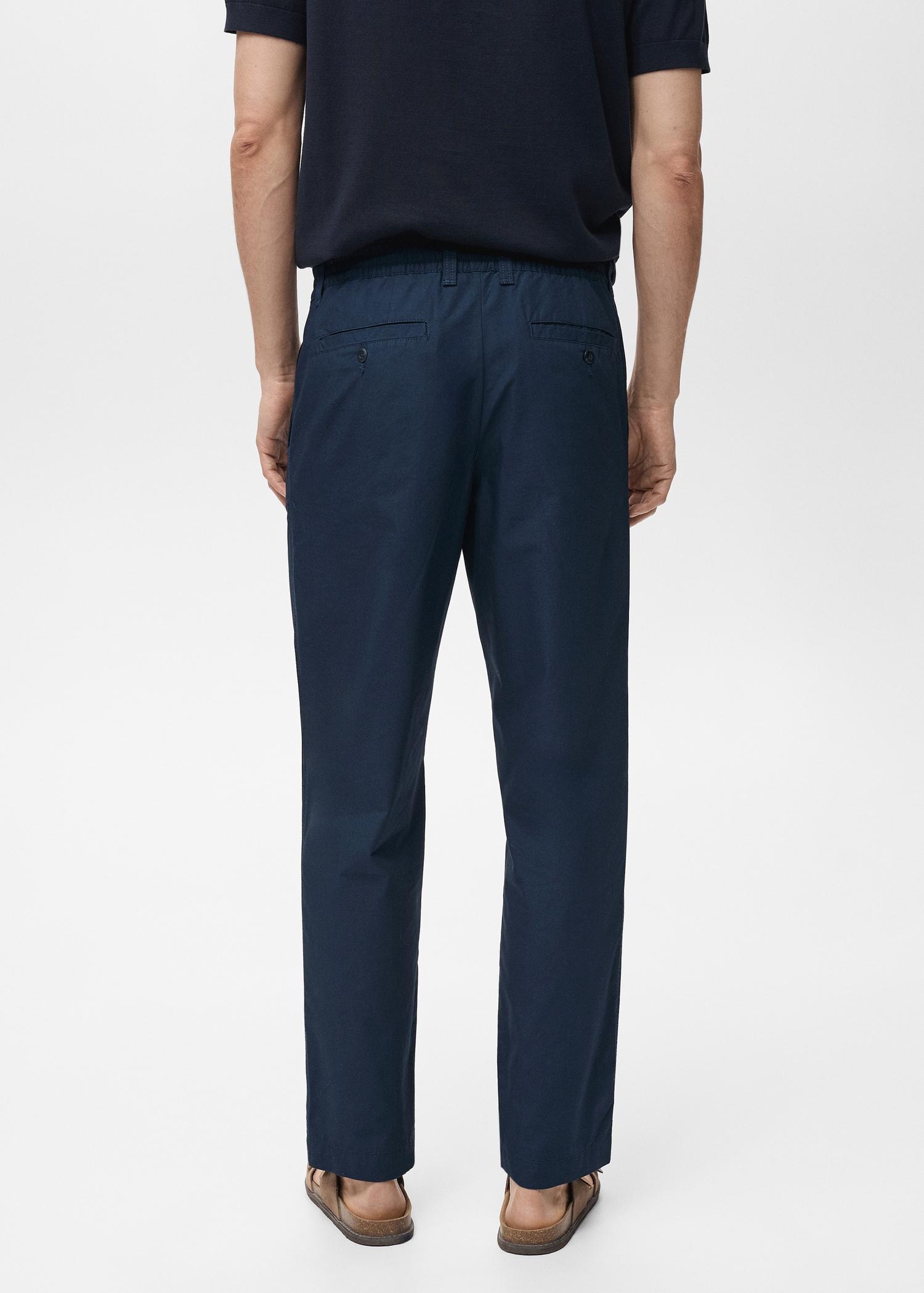 Poplin cotton pants - Men | MANGO USA Product Image