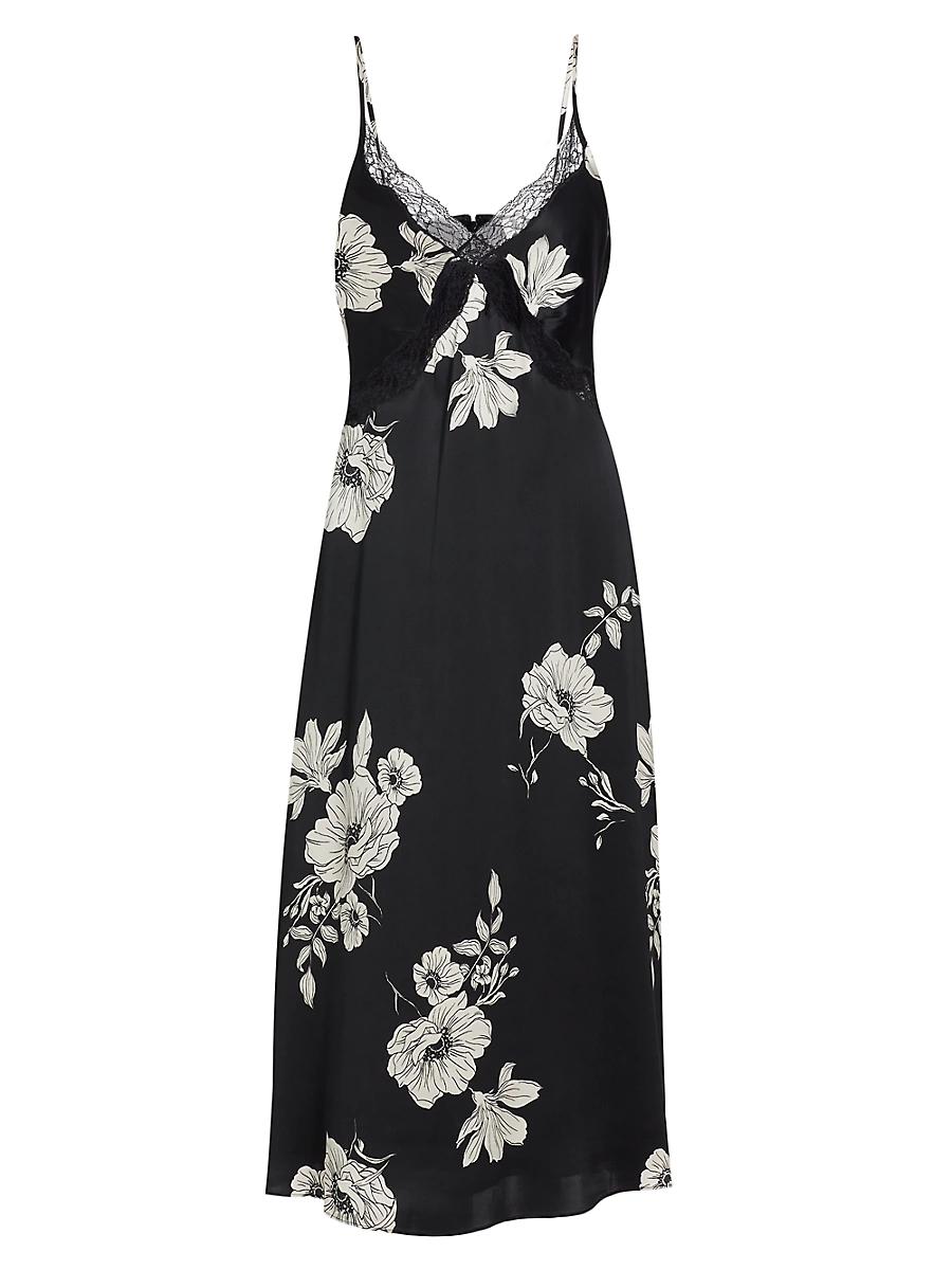 Womens Marilyn Floral Silk Midi-Dress Product Image