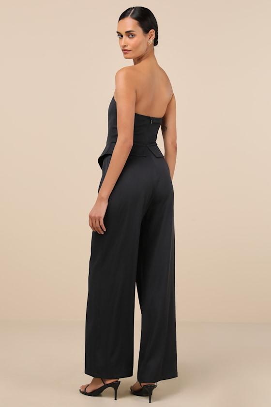 Polished Charisma Black Strapless Jumpsuit Product Image