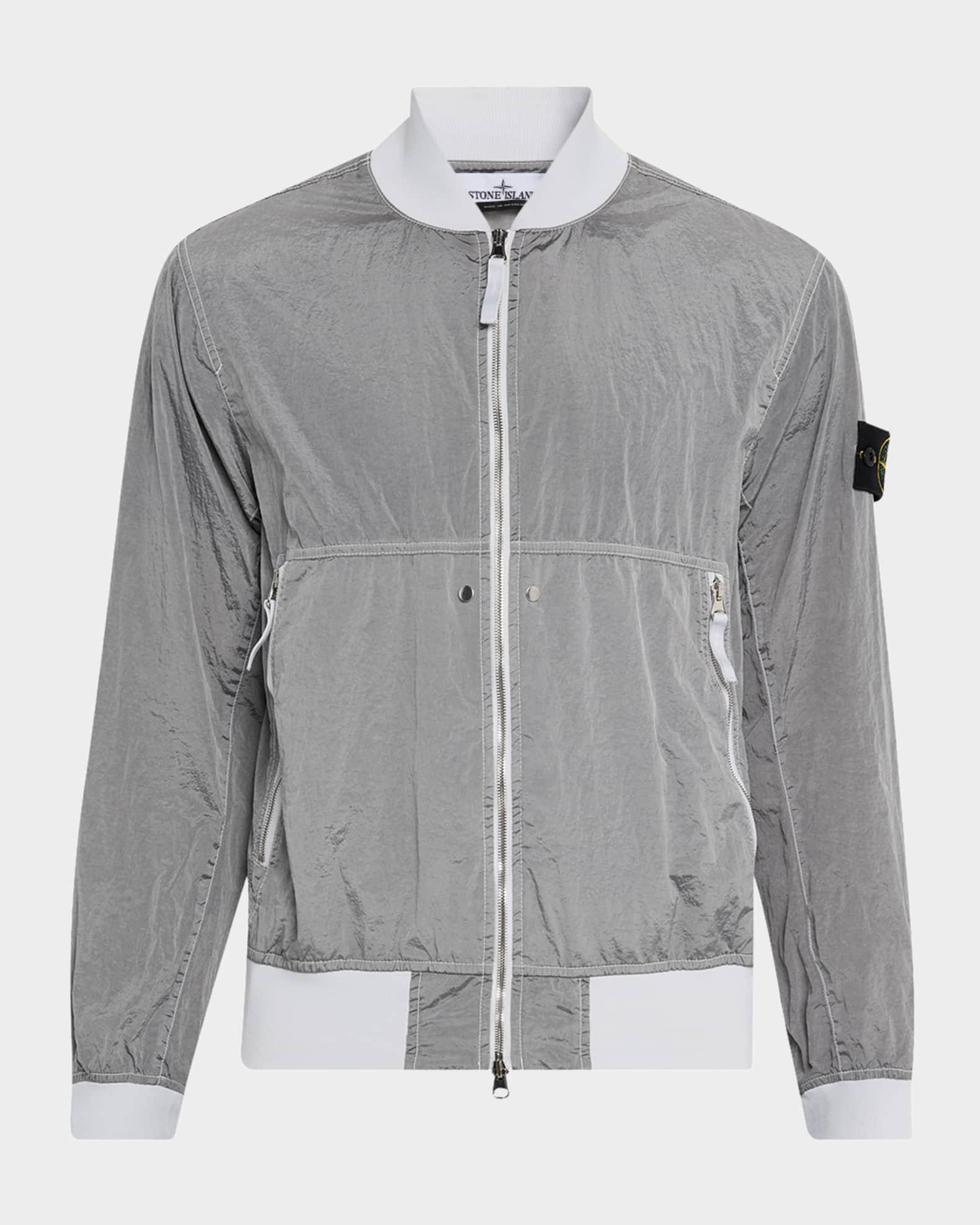 Men's Metallic Nylon Bomber Jacket Product Image