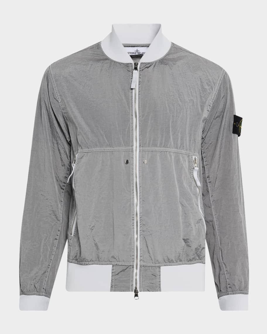 Men's Metallic Nylon Bomber Jacket Product Image