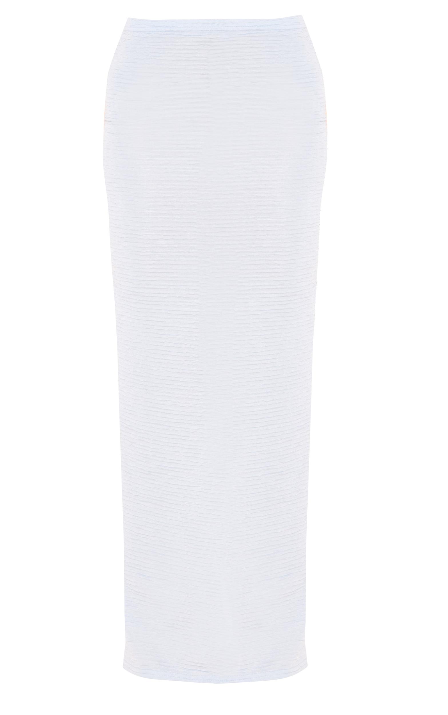 Sky Blue Textured Jersey Mid Rise Maxi Skirt Product Image