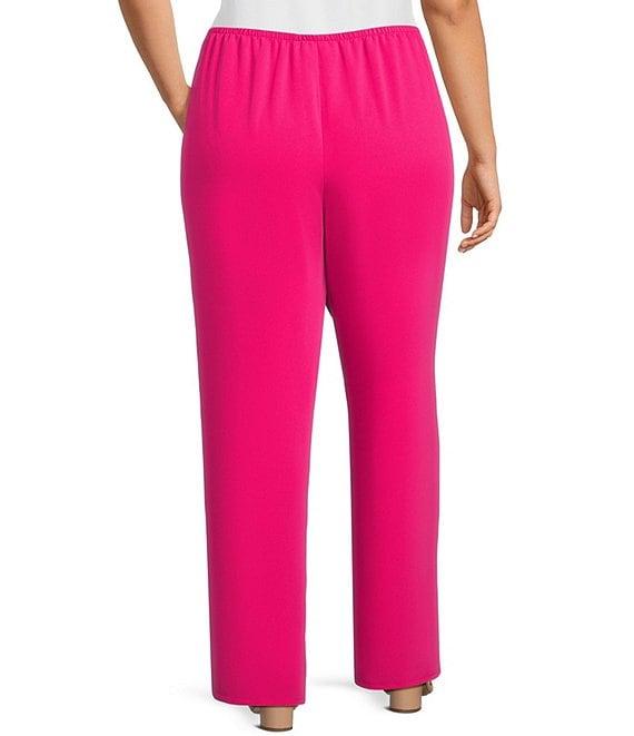 Caroline Rose Plus Size Matte Crepe Pull-On Straight Leg Pants Product Image