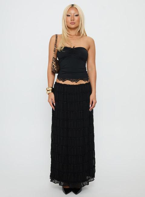 Estefania Maxi Skirt Black Product Image
