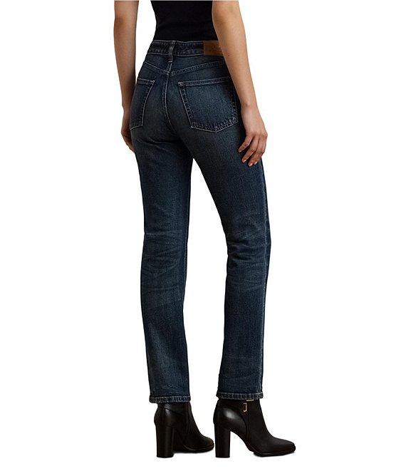 Lauren Ralph Lauren High Rise Straight Leg Ankle Jeans Product Image