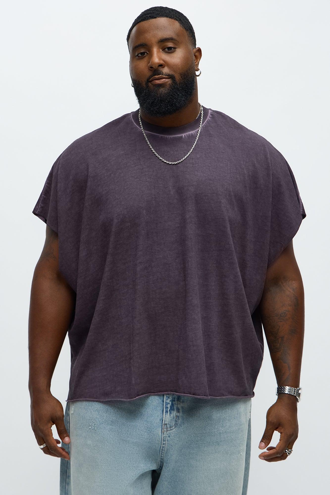 Oversized Float Heavy Jersey Muscle Tee - Purple Male Product Image
