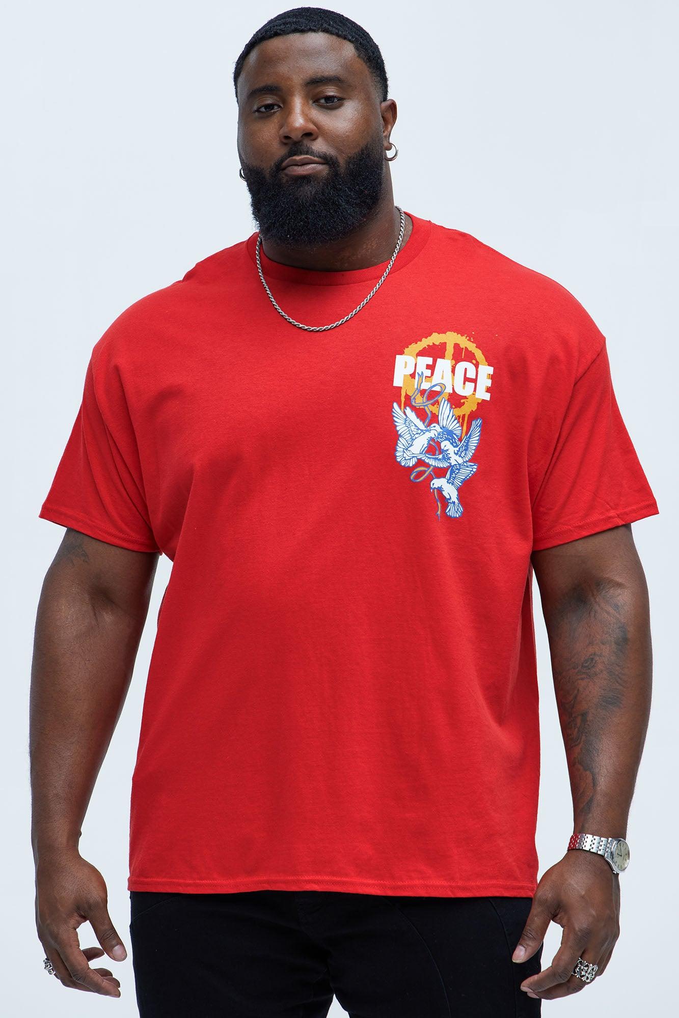 Peace Be With You Short Sleeve Tee - Red Product Image