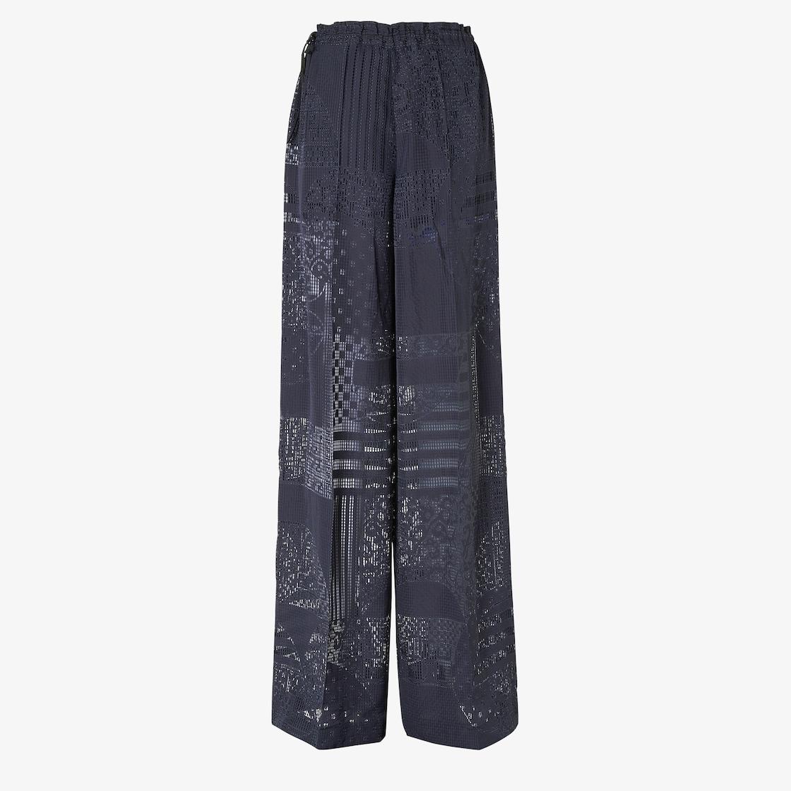 PantsBlue viscose and silk burnout pants Product Image
