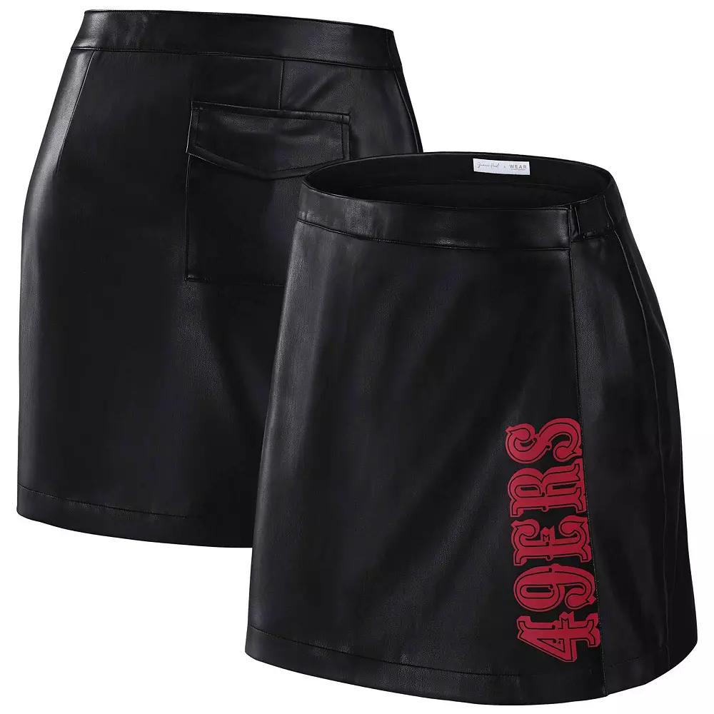 Women's WEAR by Erin Andrews x Gracie Hunt Black San Francisco 49ers Wrap Skirt,  Product Image