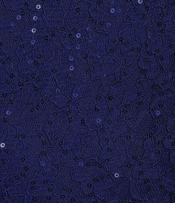 Ignite Evenings Petite Size Cap Sleeve Scoop Neck Sequin Lace A-Line Midi Dress Product Image