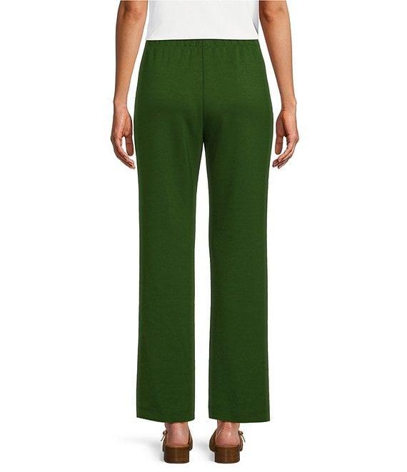 IC Collection Knit Elastic Waist Coordinating Wide Leg Pull-On Coordinating Ankle Pants Product Image