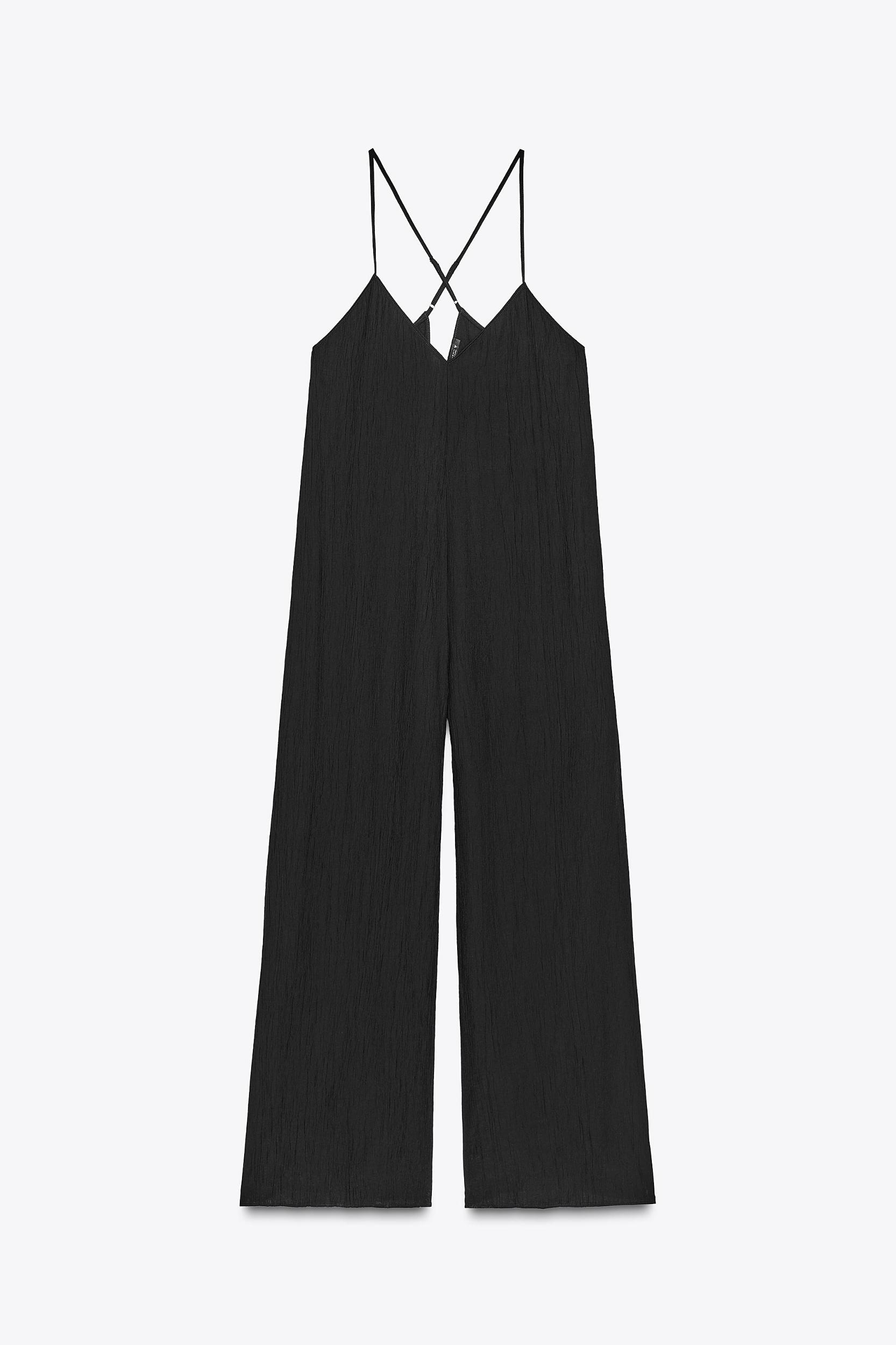 TEXTURED FLOWY LONG JUMPSUIT Product Image