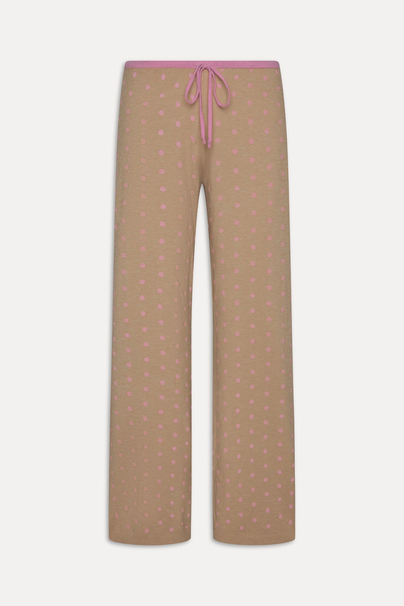 Mellow Knit Pants - Pink Ornaments Product Image