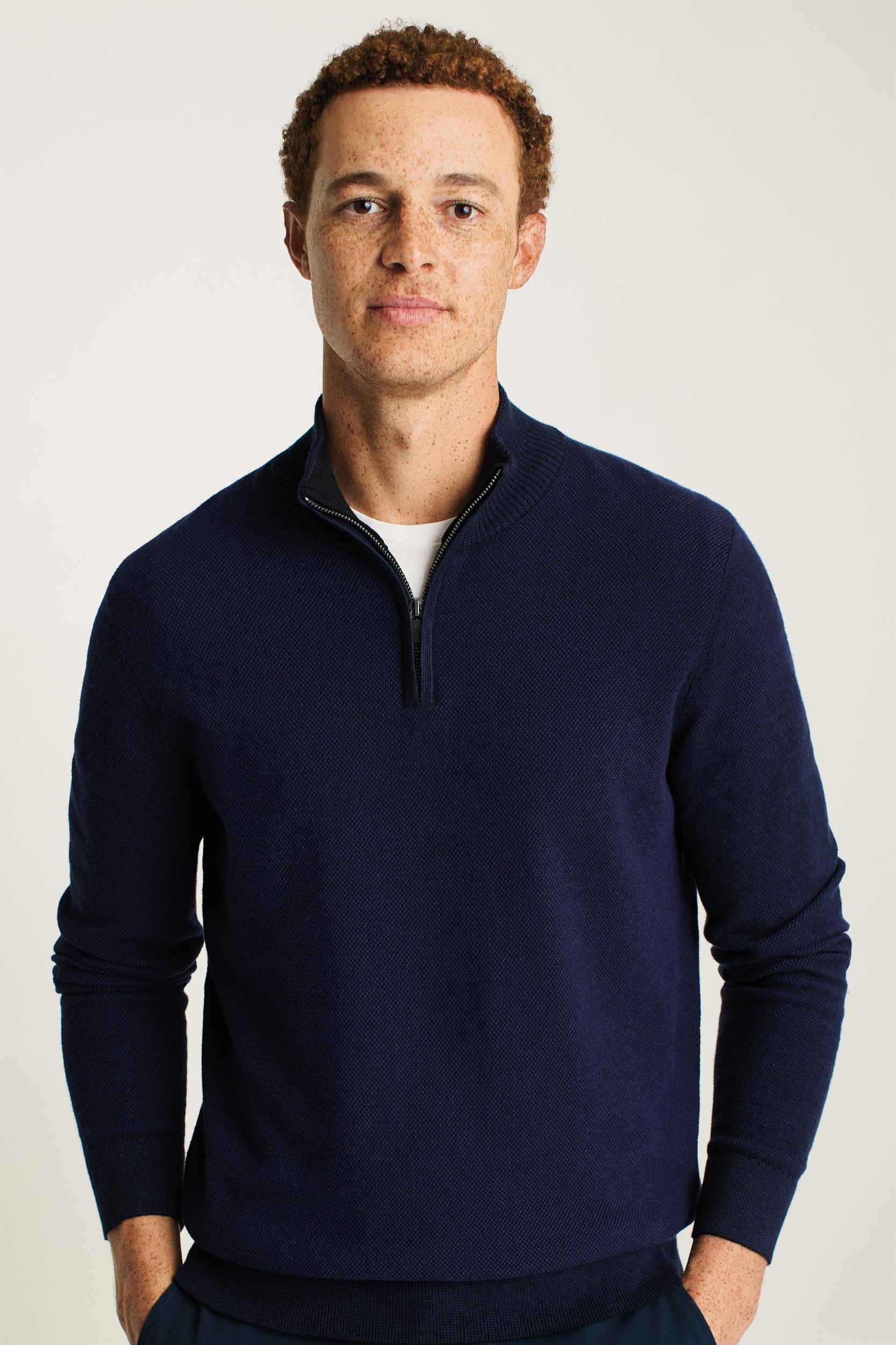 Washable Cotton Cashmere Half-Zip Product Image