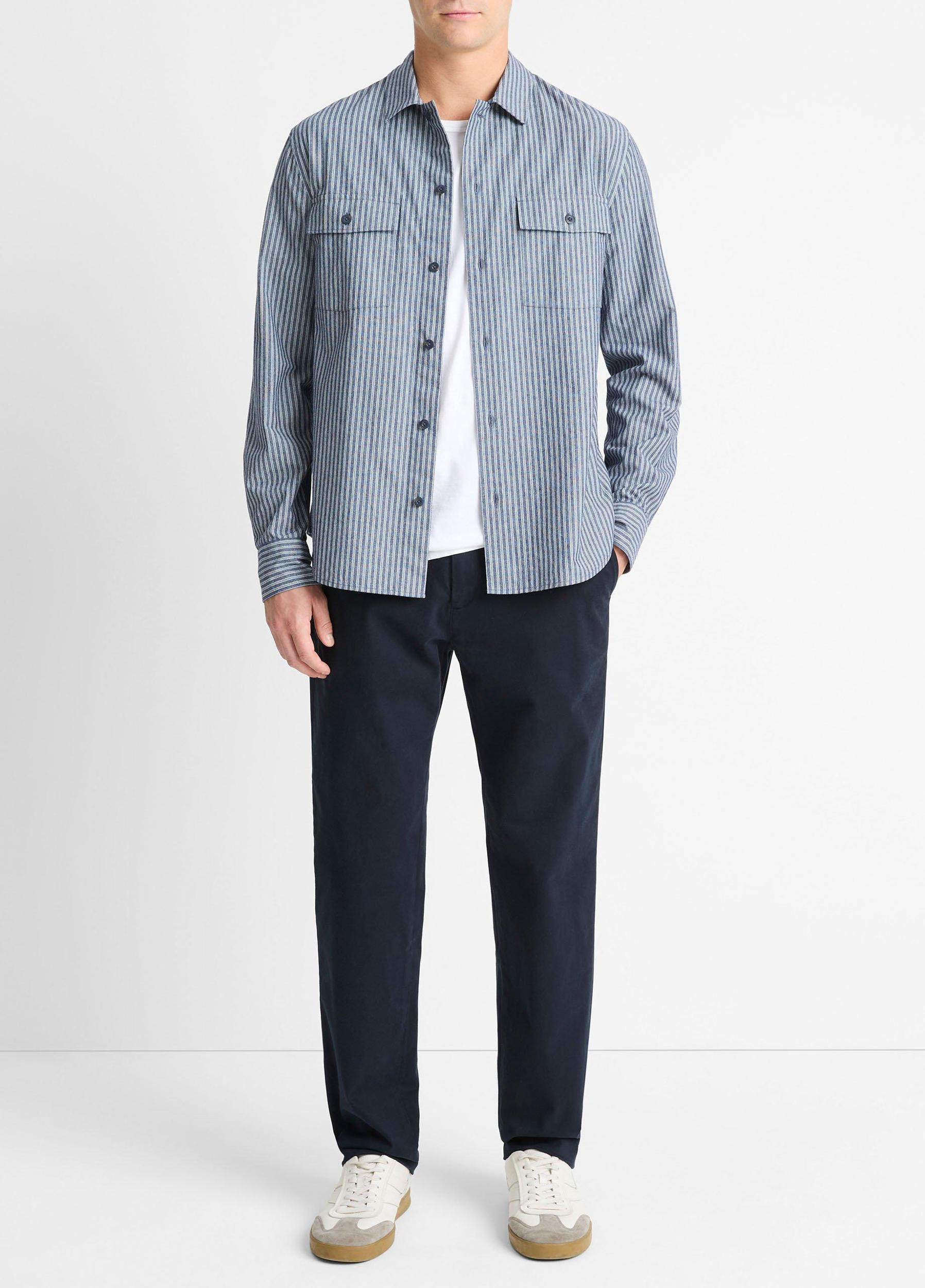 Railroad Stripe Cotton Shirt Product Image