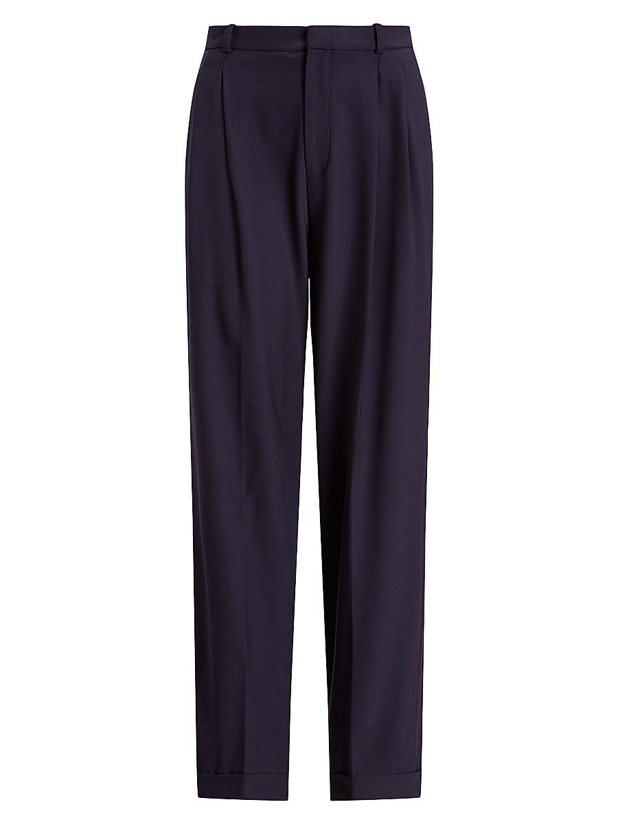 Womens Wool Straight-Leg Pants Product Image