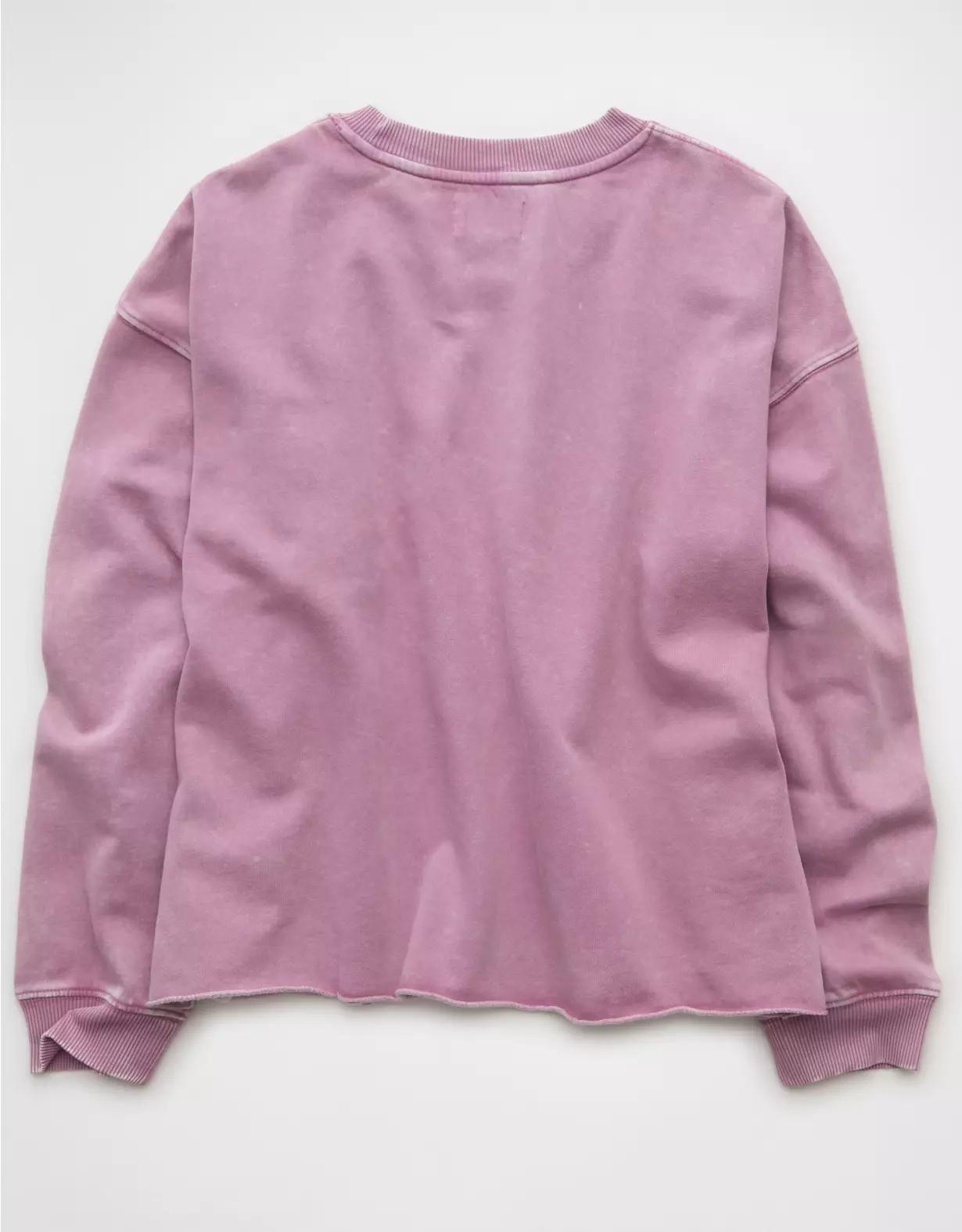 AE Everyday Luxe Cropped Cut-Off Sweatshirt Product Image