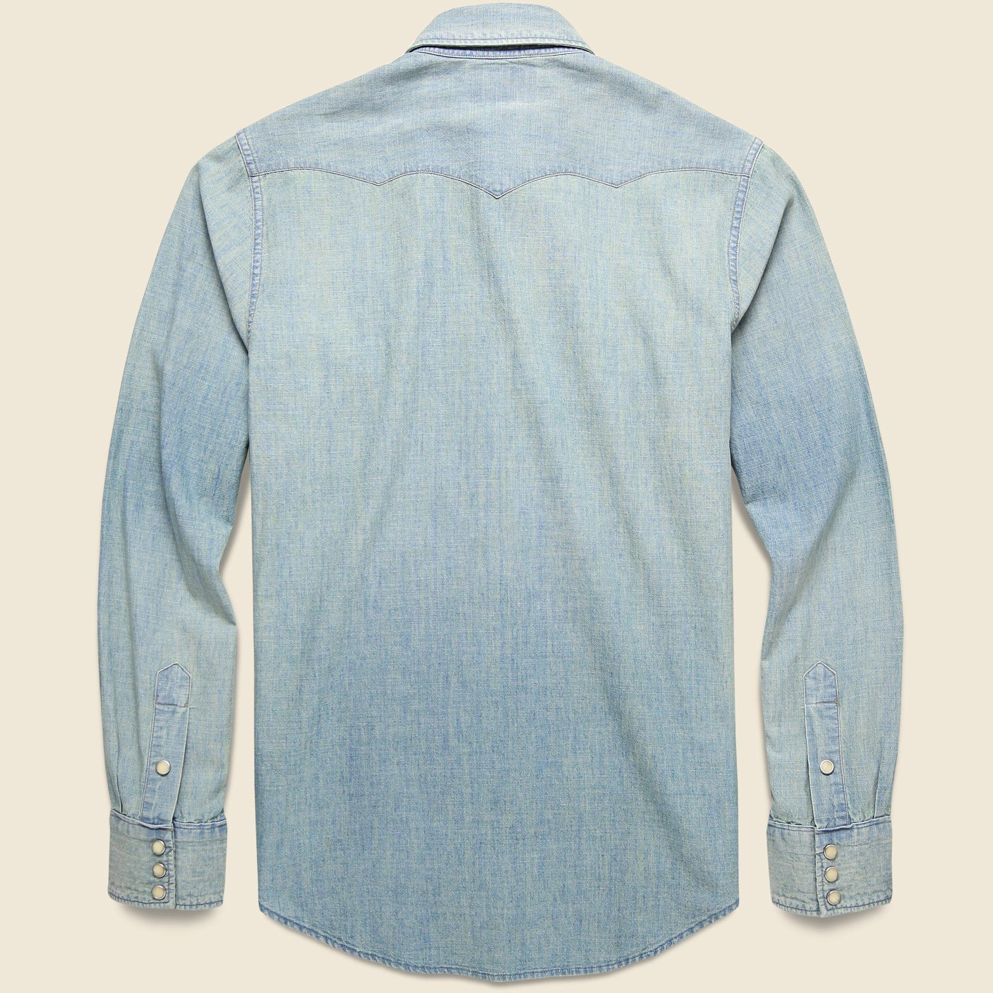 Slim Chambray Western Shirt - Davey Wash Product Image