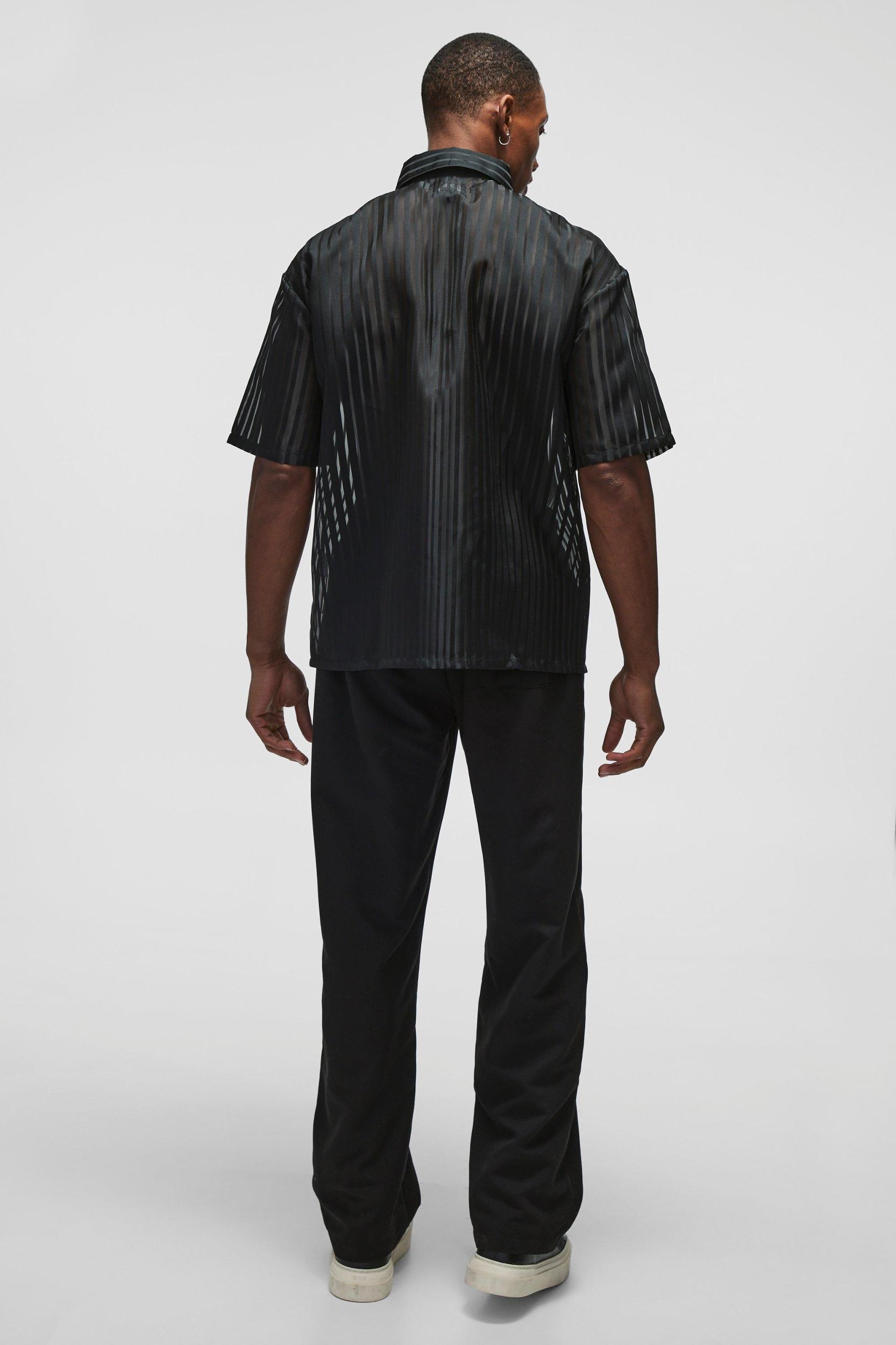 Oversized Limited Edition Organza Collared Shirt | boohooMAN USA Product Image