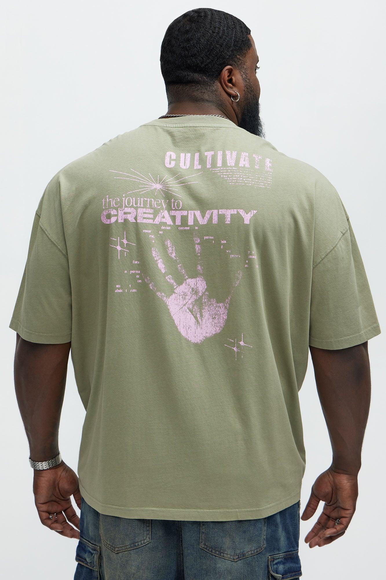 Creativity Journey Oversized Short Sleeve Tee - Olive Product Image