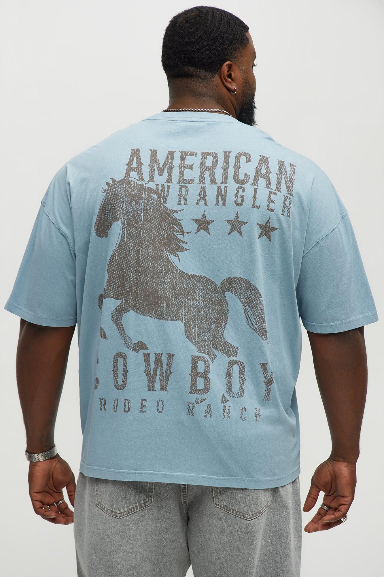 American Rodeo Ranch Oversized Short Sleeve Tee - Light Blue Male Product Image