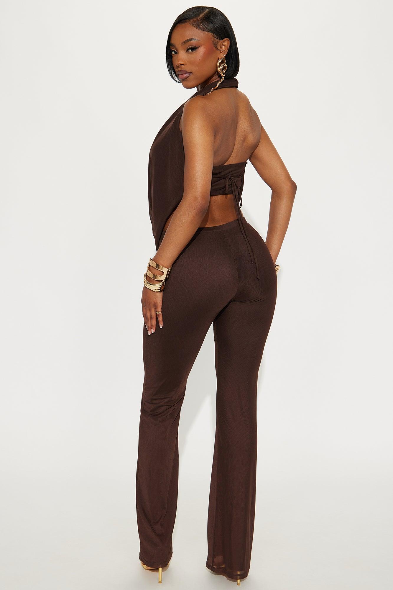 Make It Yours Mesh 3 Piece Pant Set - Chocolate Product Image