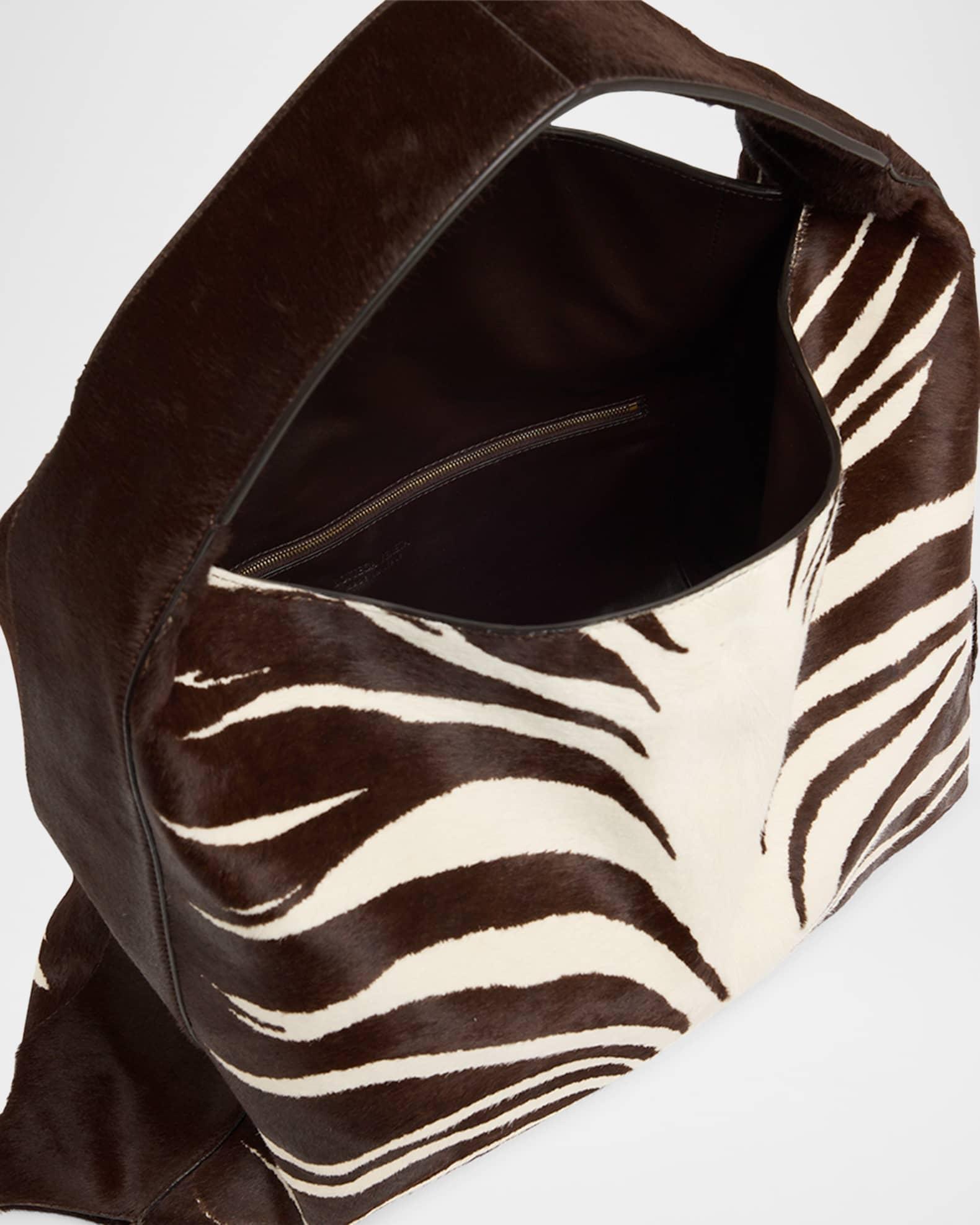 Hop Zebra-Print Calf Hair Shoulder Bag Product Image