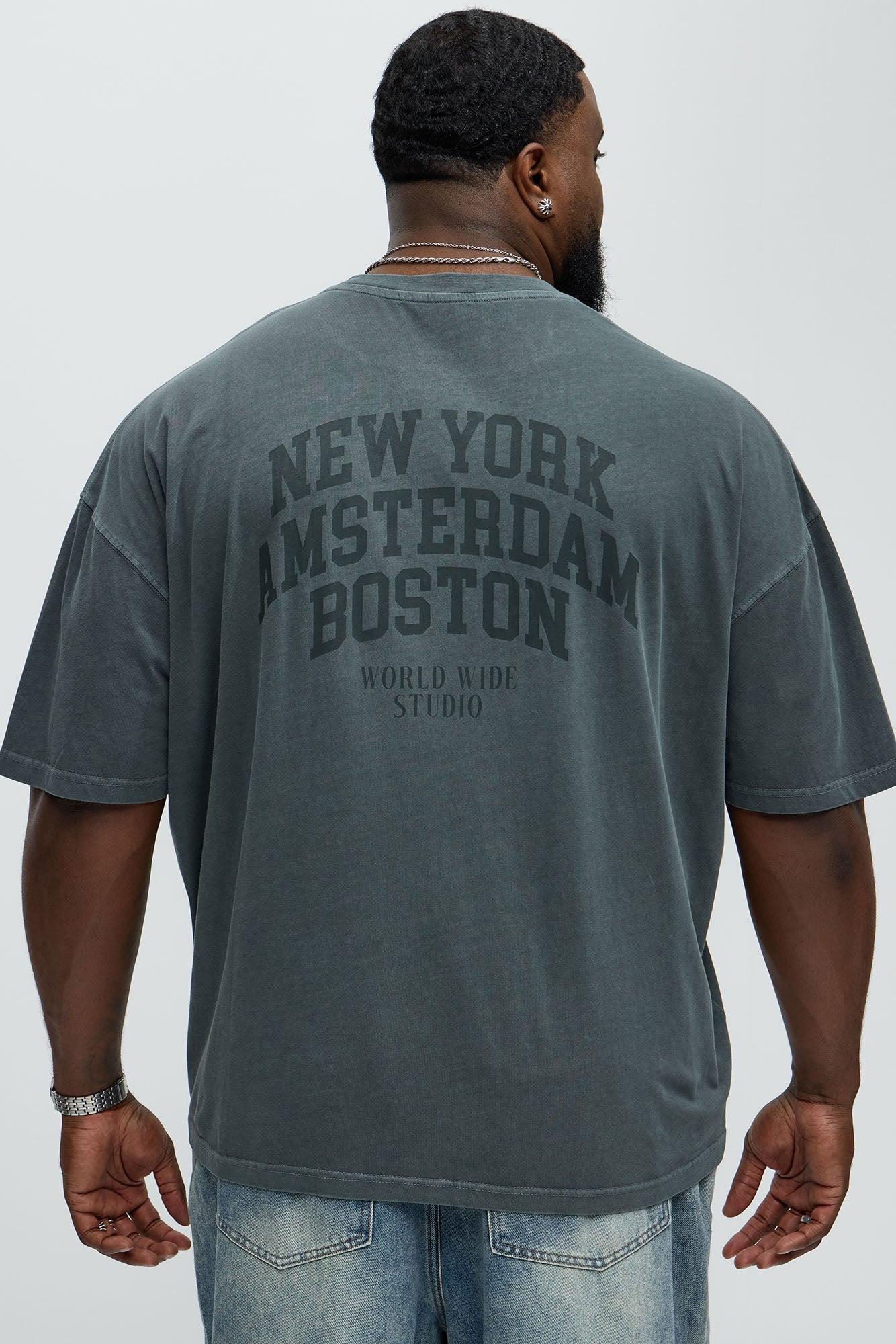 New York Studio Worldwide Oversized Short Sleeve Tee - Grey Product Image