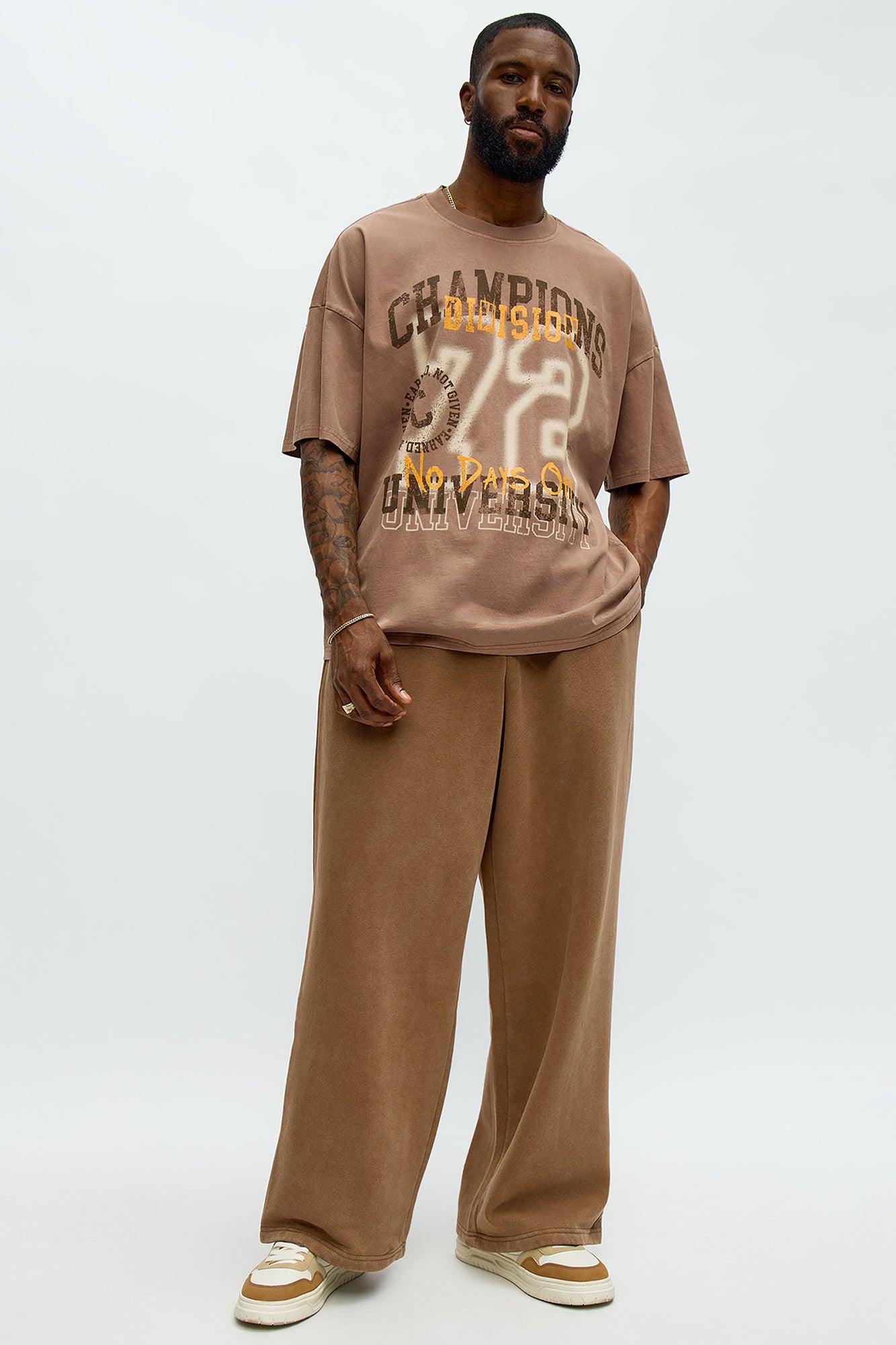 Tyson Baggy Washed Pants - Brown Male Product Image