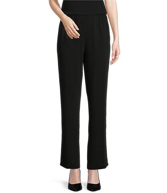 Caroline Rose Matte Crepe Pull-On Straight Leg Pants Product Image