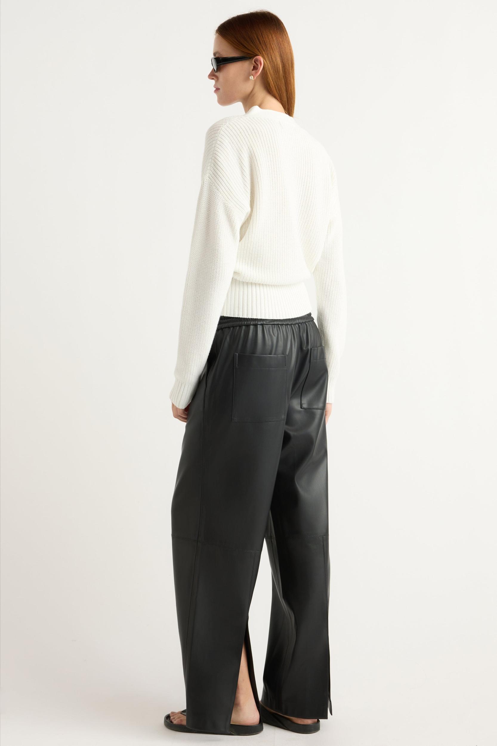 Lianne Drawstring Vegan Leather Pant Product Image