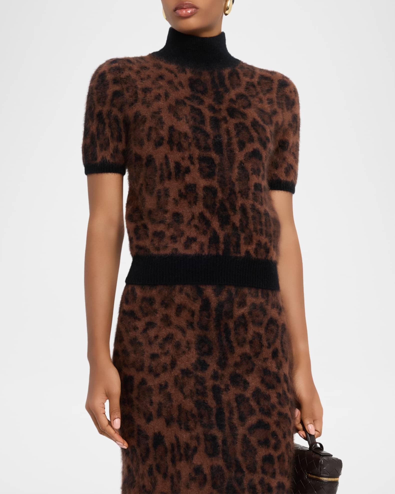 Ari Leopard Print Brushed Cashmere Sweater Product Image