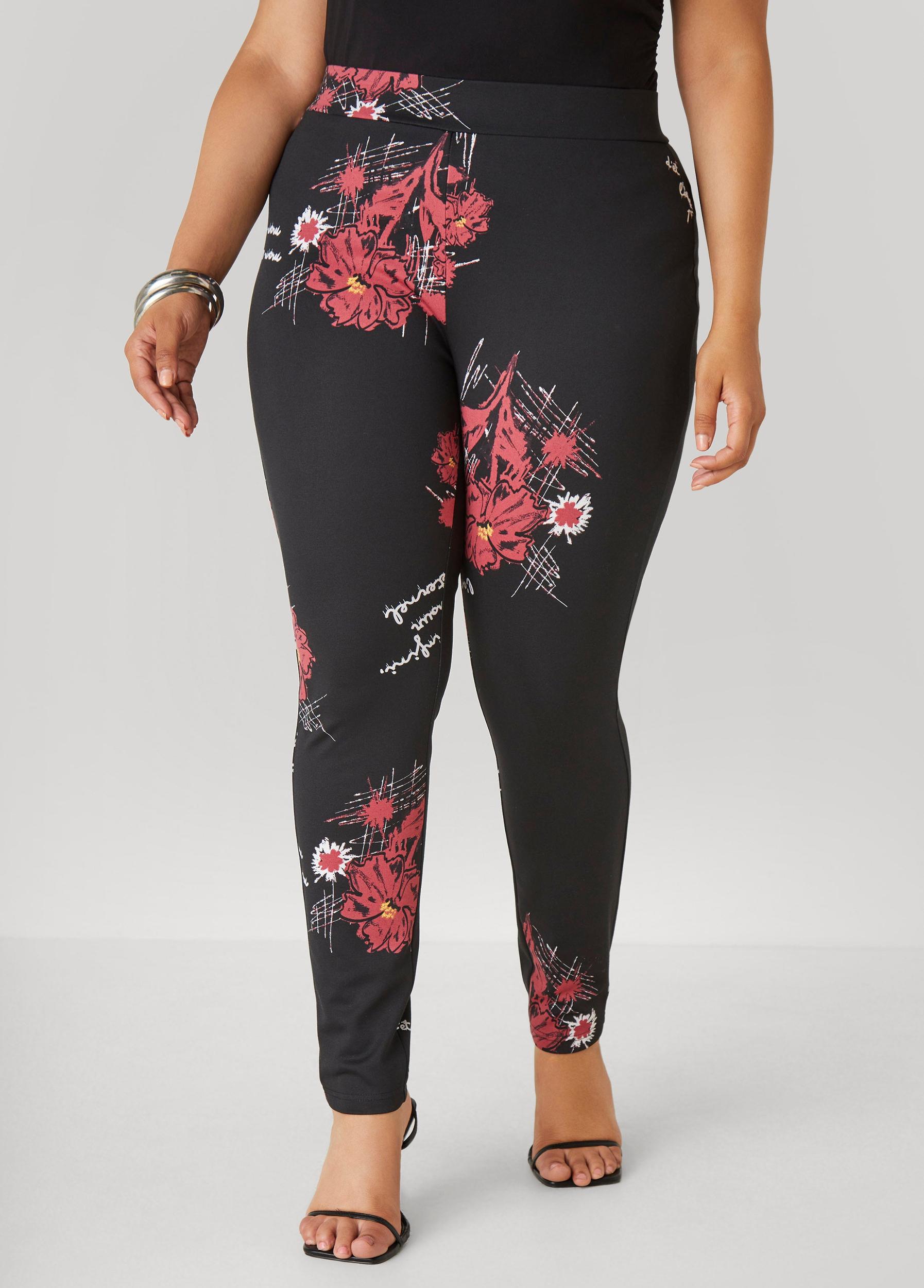 Plus Size Printed Ponte Leggings Ashley Stewart Product Image